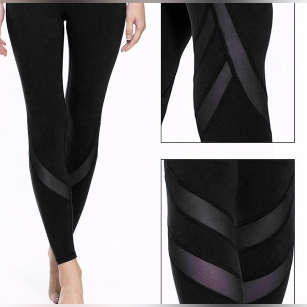 Black Legging with Mesh Detail